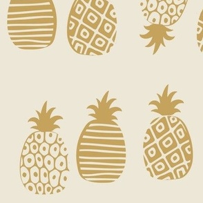 pineapples - block print boho tropical fruit 