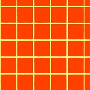 Red and Yellow Grid Pattern - Medium Size