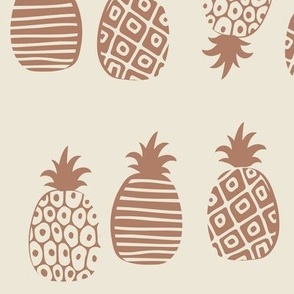 tropical fruit - boho pineapples, terracotta 