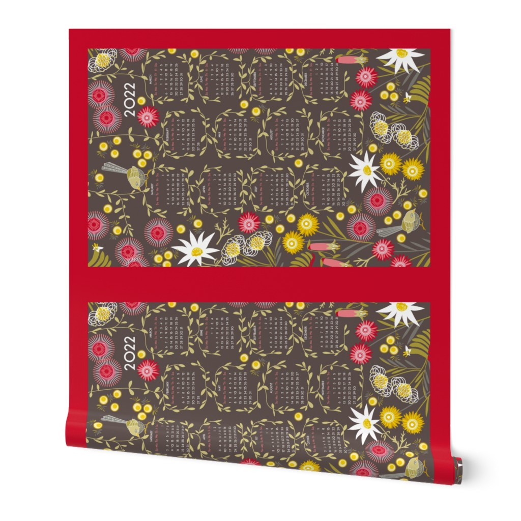 2022 wildflowers calendar for linen-cotton canvas