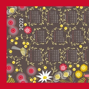 2022 wildflowers calendar for linen-cotton canvas