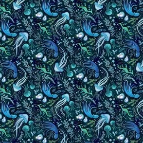 Ocean Beauty teal and blue small