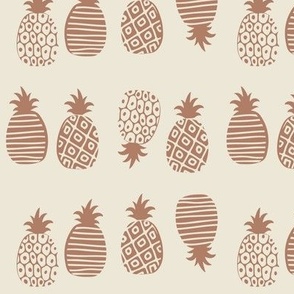 pineapples - tropical summer fruit, terracotta, medium 