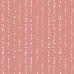 White Dotty lines on blush pink