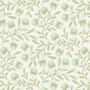 French Country Floral Green