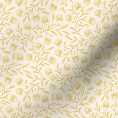 French Country Floral Yellow Ochre