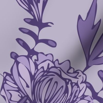 purple peonies floral by rysunki_malunki