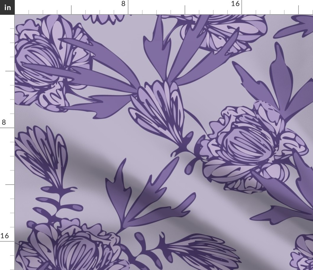 purple peonies floral by rysunki_malunki