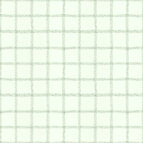 Small scale speckled line check gingham in green
