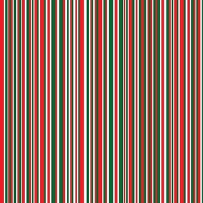 Medium - Vertical Barcode Stripes - Crimson Red - Emerald Green - White 