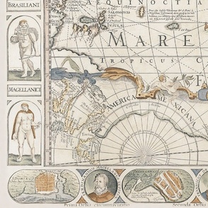 The Americas Antique World Map From 1658 Large Scale