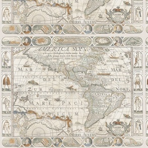 The Americas Antique World Map From 1658 Medium Scale