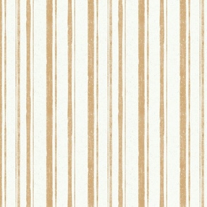 Hand drawn medium scale ecru brown vertical multiline stripe with splatter texture