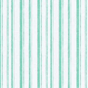 Hand drawn medium scale mint green vertical multiline stripe with splatter texture