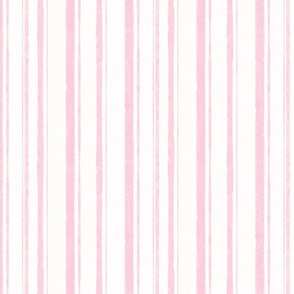 Hand drawn medium scale pastel pink vertical multiline stripe with splatter texture