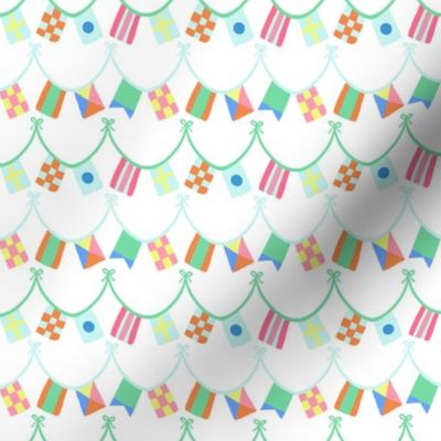 Colorful Rainbow Preppy Nautical Flags - White Background