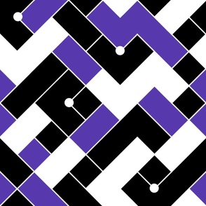 Stripes checks and tetris - Black & Purple Version