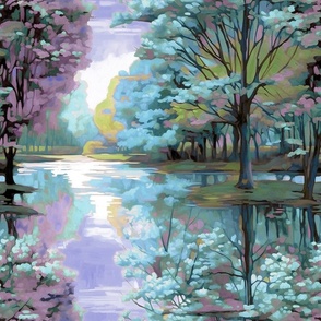 Timeless Forest - Pink/Blue - Wallpaper - New for 2023