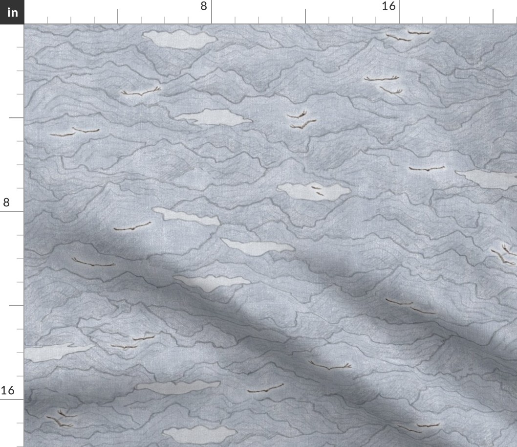 Condor Mountain, Storm Gray (large Fabric | Spoonflower