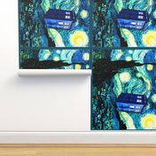 BohoBear collage with Van Gogh's Starry Night 