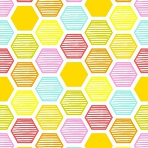 Rainbow Honeycomb Pattern - Smaller Scale
