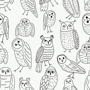 outlined owls  8x8 owl pat1