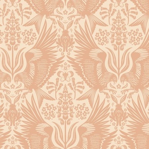 Red Kites Damask - Terracotta