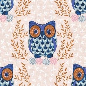 The Wise Owl & Floral Beige