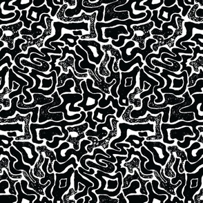 abstract squiggles in black n white mid scale