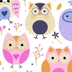 Wakey Owls | Cute little owls in soft pastel colors | Children