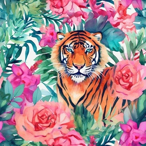 Tropical Flowers Floral Tiger