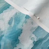Ocean Waves - Blue Watercolor Surf