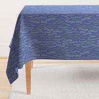 Seaweed Stripes - Wavy Bands of Green Seaweed and Kelp in a Dark Blue Ocean - shw1046 large scale