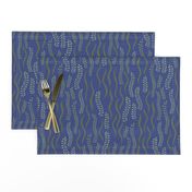 Seaweed Stripes - Wavy Bands of Green Seaweed and Kelp in a Dark Blue Ocean - shw1046 large scale