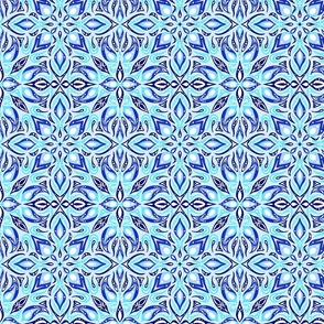 Blue Star Geometric Abstract Tile Pattern