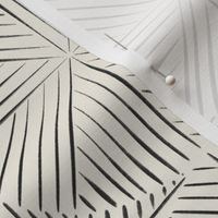 Varied Line Geo - Creamy White_ Raisin Black 02 - Geometric Tile