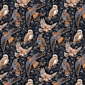 American Kestrel and Barn Owl_Birds of Prey_LIGHT BLUE_medium scale