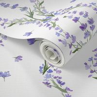 French watercolor Lavender Linen 12 inch with linen texture