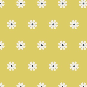 Just Daisies - On Pantone Acacia Yellow  - Mid Scale