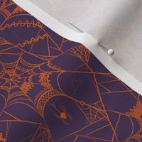 Spiderweb Lace Purple Orange Goth Meadow | Spooky Gothic Halloween Costume Scary Spiders Seasonal