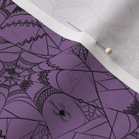 Spiderweb Lace Purple Black Goth Meadow | Spooky Gothic Halloween Costume Scary Spiders Seasonal