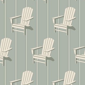 Adirondack Chair Stripe | Sea Grass Green | Large Scale | Coastal Decor