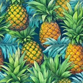 Lush Tropical Pineapples