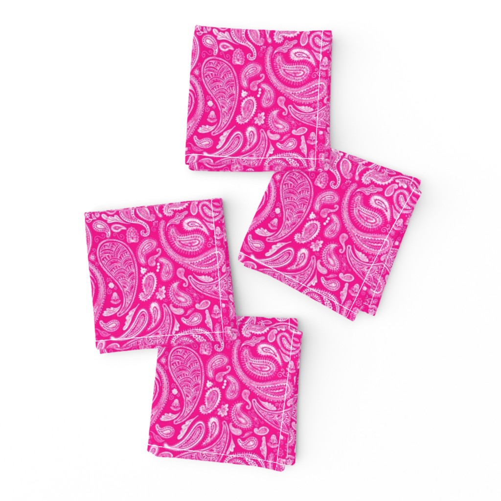 Hot Pink Barbiecore Paisley, Small