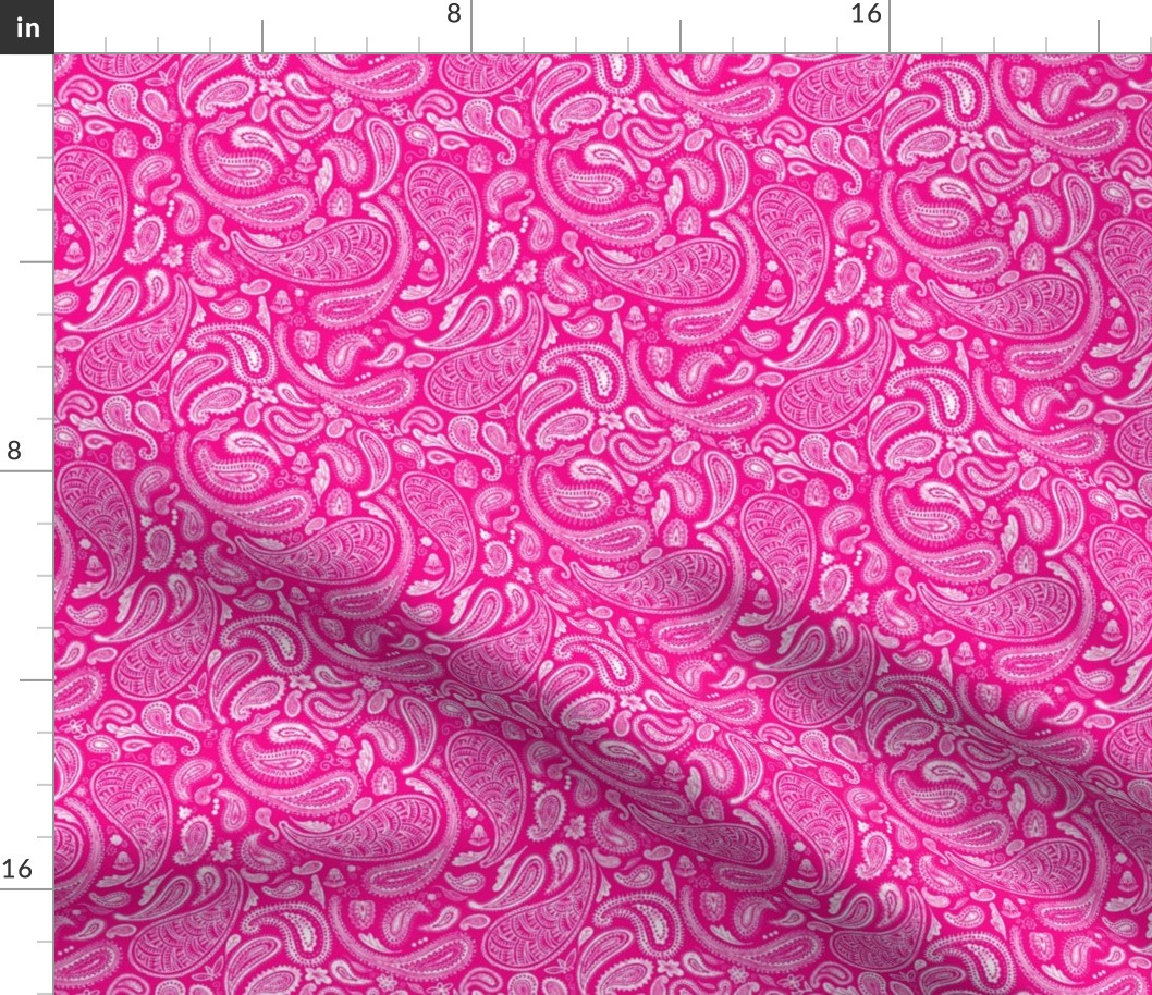 Hot Pink Barbiecore Paisley, Small