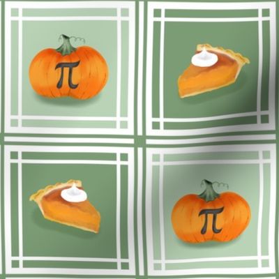 Pumpkin “Pi” Squares, Sage and Green