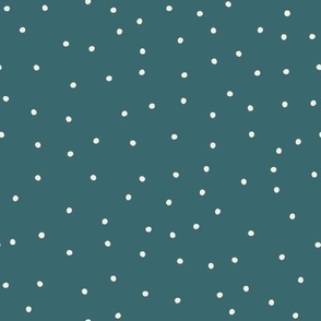 Large Scale // Garden Firefly Polka Dot Spot on Teal Green