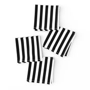 Black and White 1/2” wide Vertical Stripes 