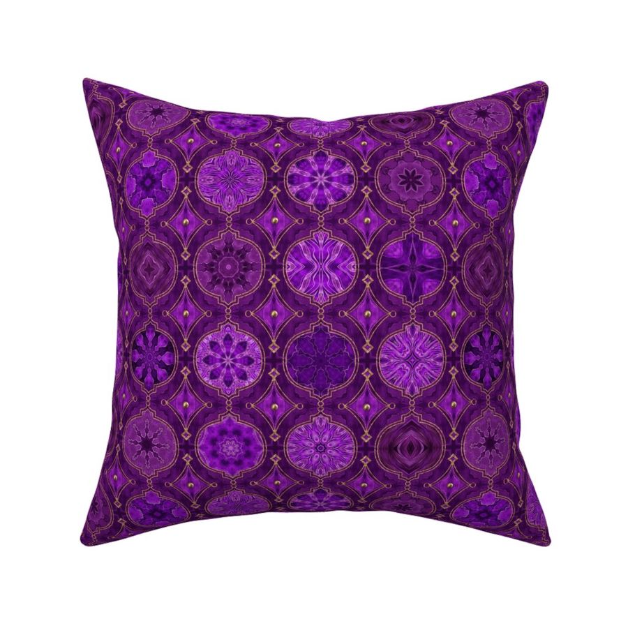 Treasures of Morocco Oriental Tile Design Plum Fuchsia Purple Gold