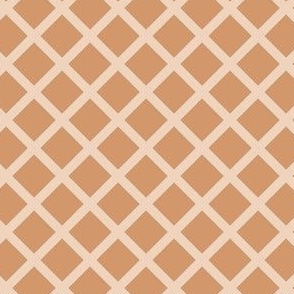 Medium Scale // Garden Lattice Diamond Check on Salmon Pink